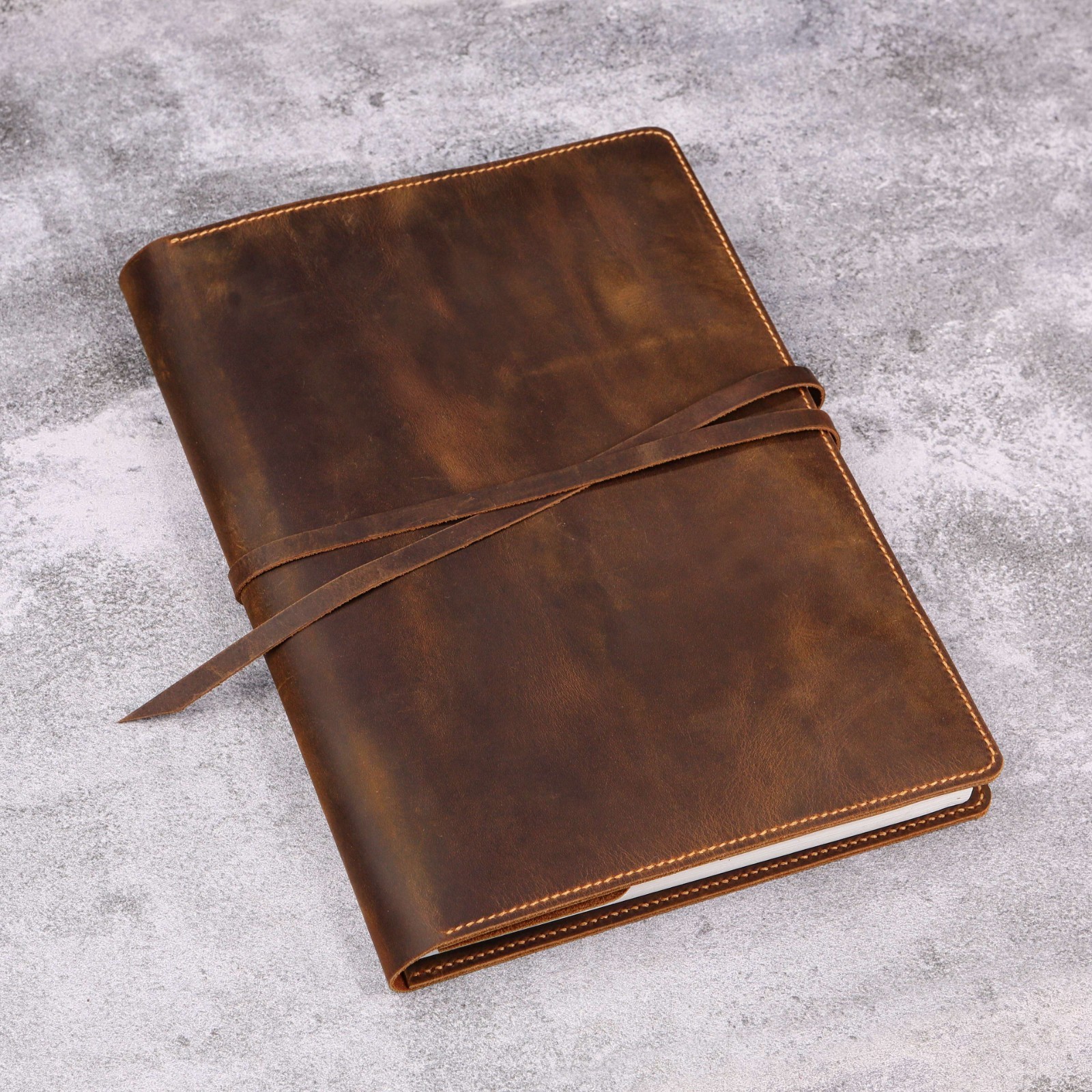 Full Grain Leather Sketchbook Sketch book Cover For 9x12 Top Spiral Sketch Pad