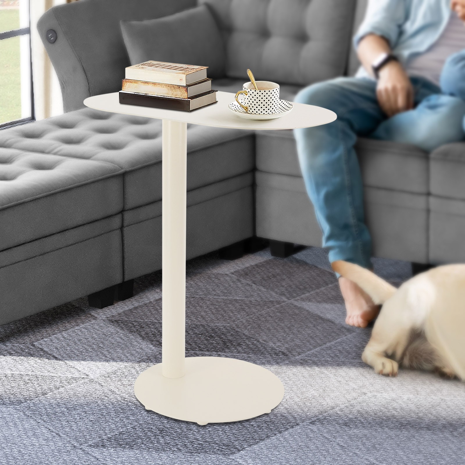 Modern C-Shaped End Table Metal Sofa Bed Side Table Coffee Table Laptop Stand