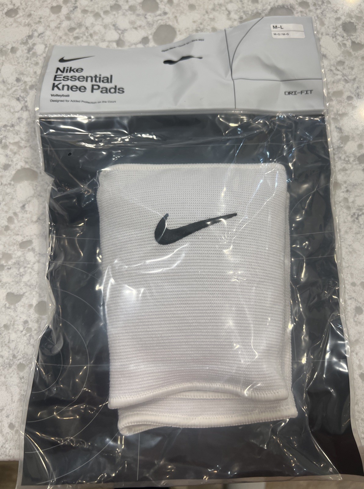Nike Essential Volleyball Knee Pads Sz M/L Dri-Fit Unisex White "Factory Sealed"