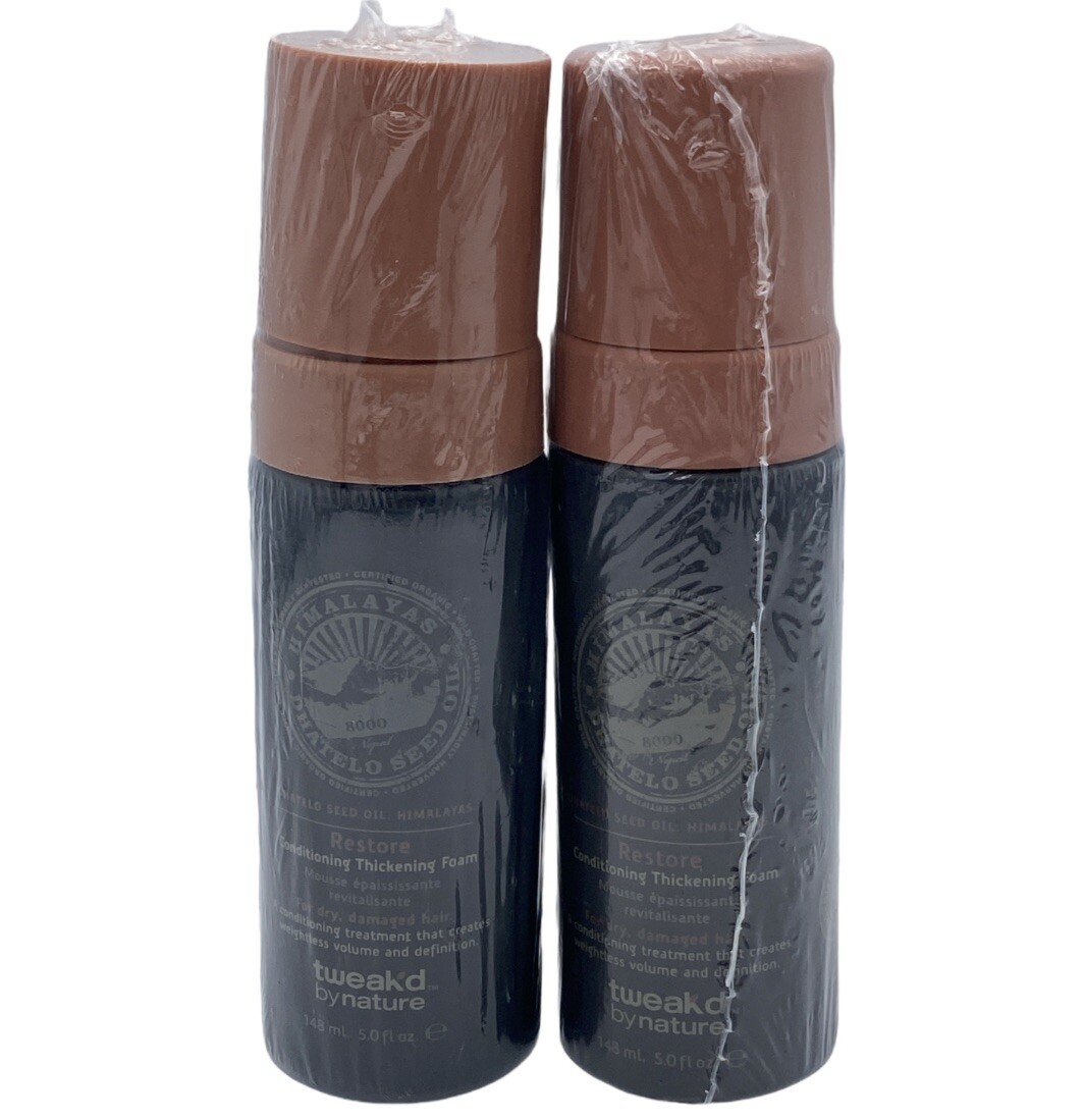 Tweak'd by Nature Restore Conditioning Thickening Foam 5 oz Each SEALED - 2 PACK