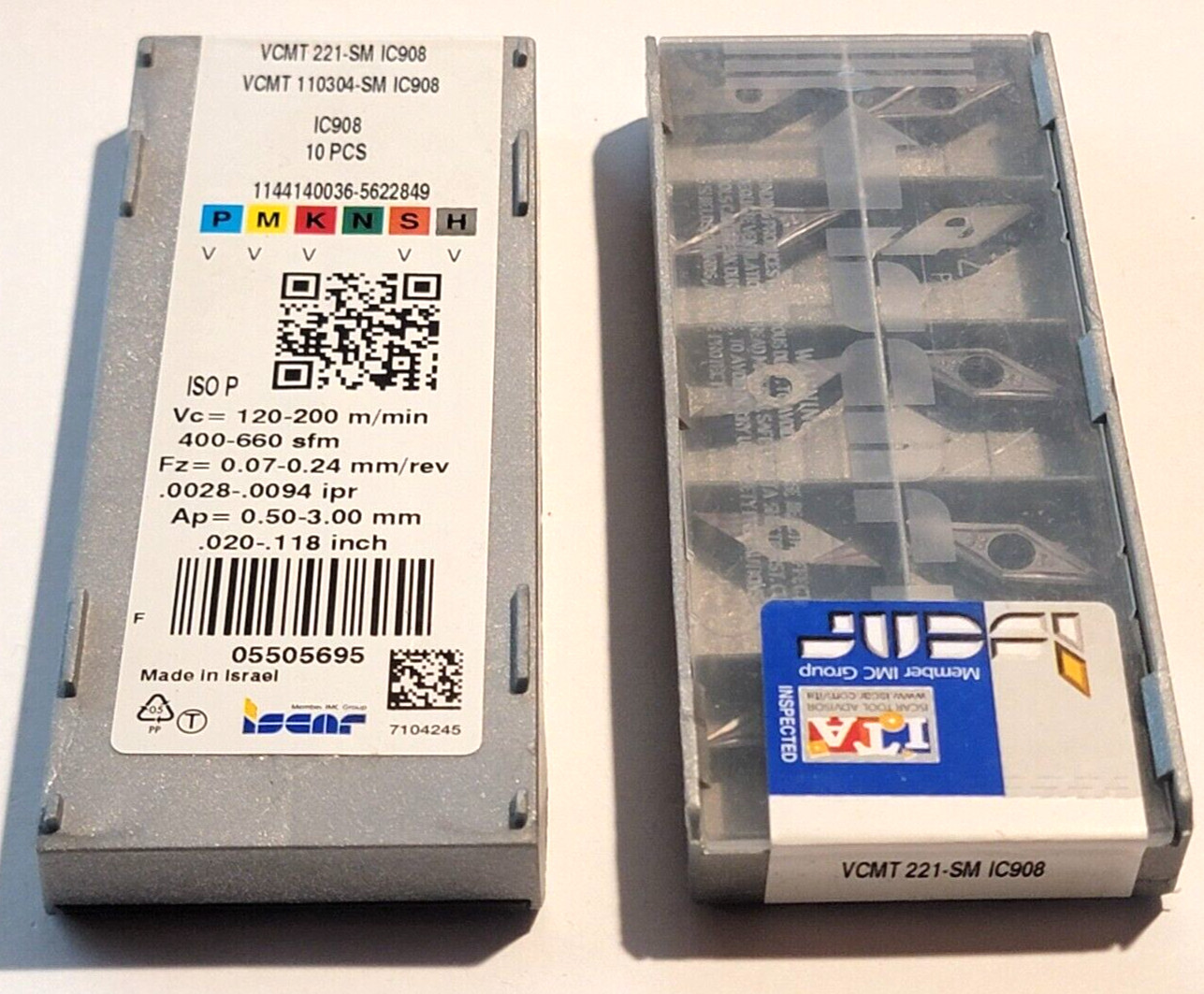 VCMT 221  SM IC908 ISCAR *** 10 INSERTS *** GENUINE ***