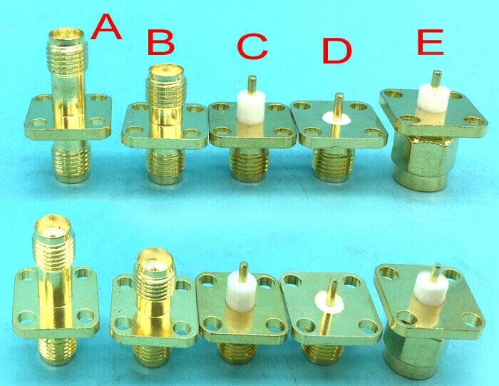 SMA Female/male Socket Chassis Panel Mount Bulkhead Adaptor Square Flange 4 Hole