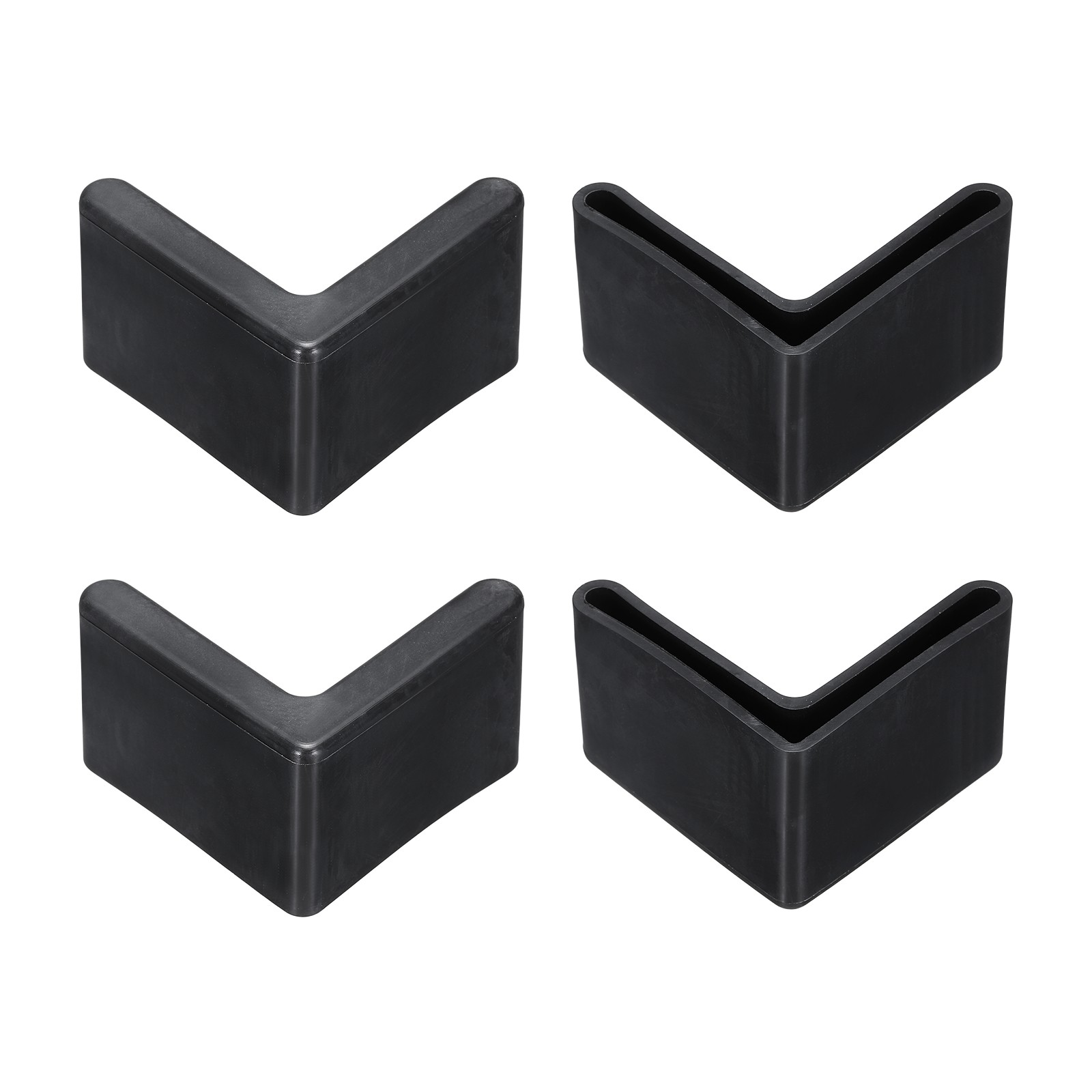 4Pcs 1-5/8" Bed Frame End Cap, Angle Iron Foot Pad Leg Protector, Black