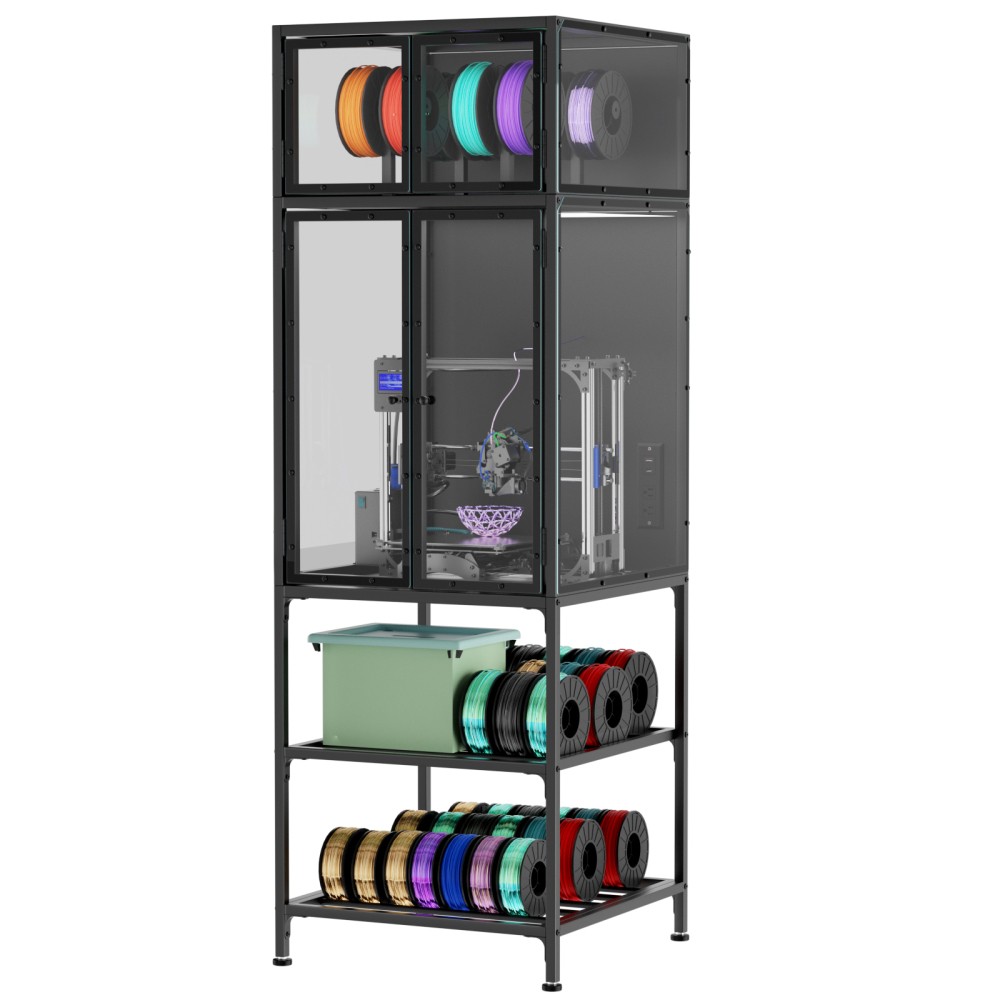 3D Printer Cabinet with Double Layer 3D Printer Filament Storage Rack