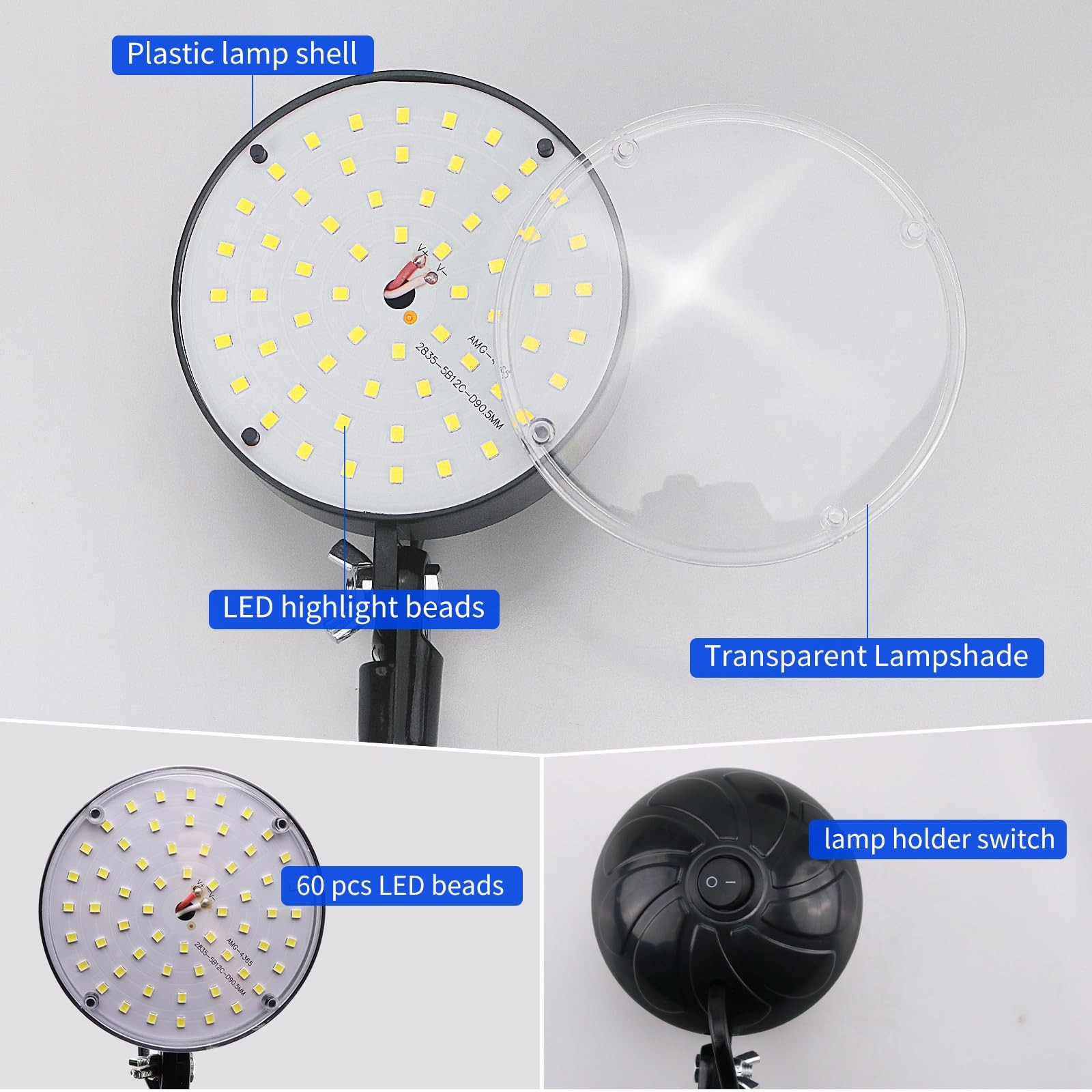 WangJiaTai Magnetic Work Light, LED Machine Light with 1, Black