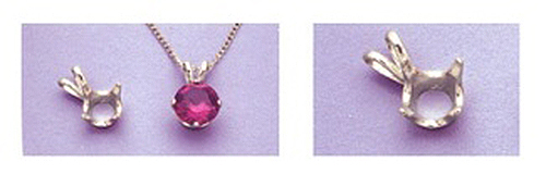 Round 4-Prong Sterling Silver Pre-Notched Pendant Setting (2.5-8mm)