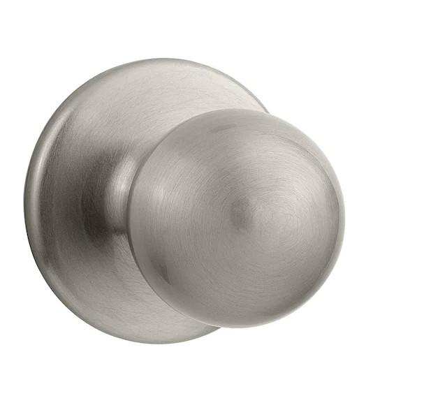 KWIKSET PASSAGE POLO satin nickel DOOR KNOB SET  HANDLE NON LOCKING hall closet