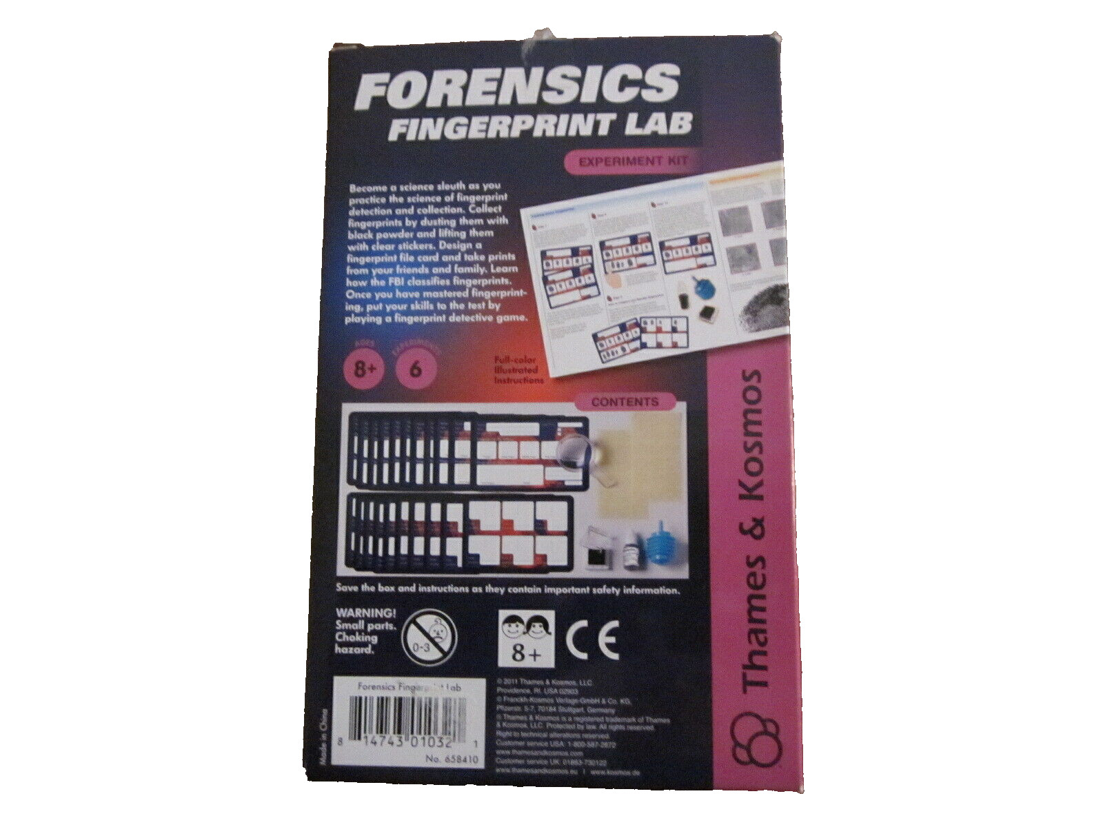 Forensics Fingerprint Lab Thames & Kosmos CSI Detective Sleuth- MIB