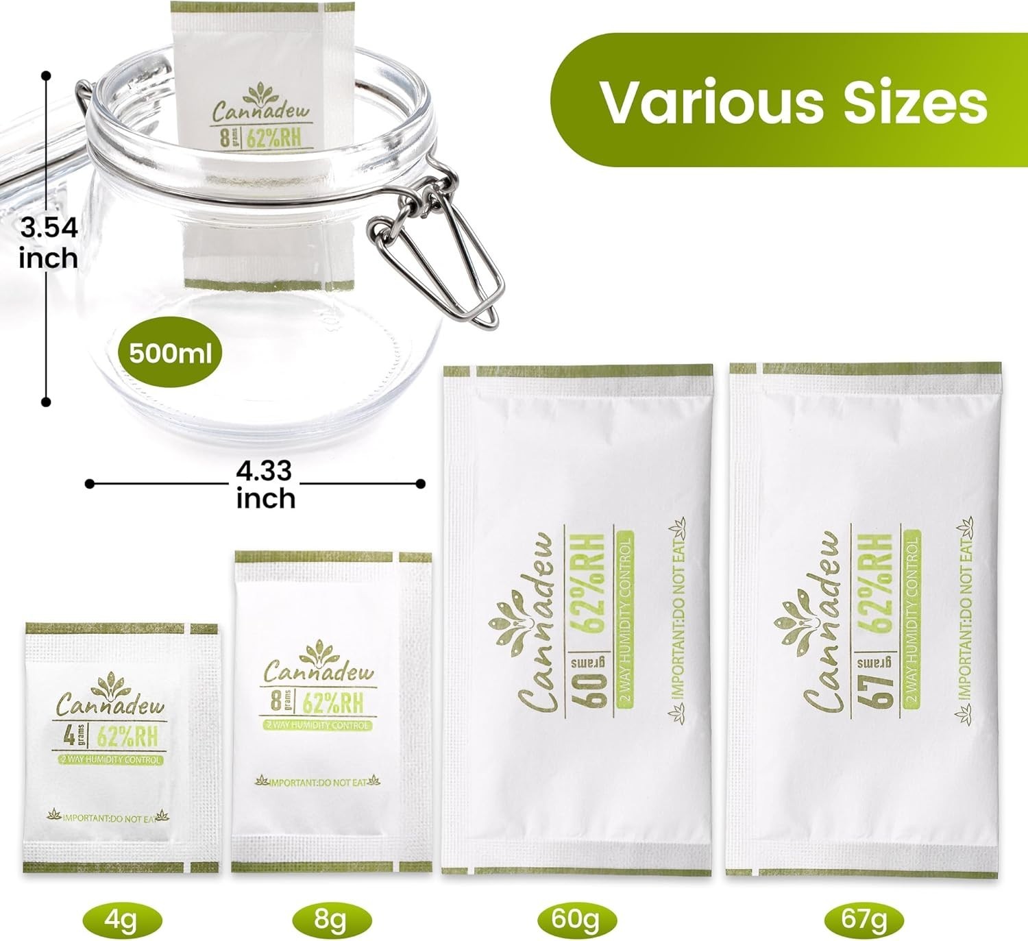 15-Pack 62% Humidity Control Packs for Fresh Storage