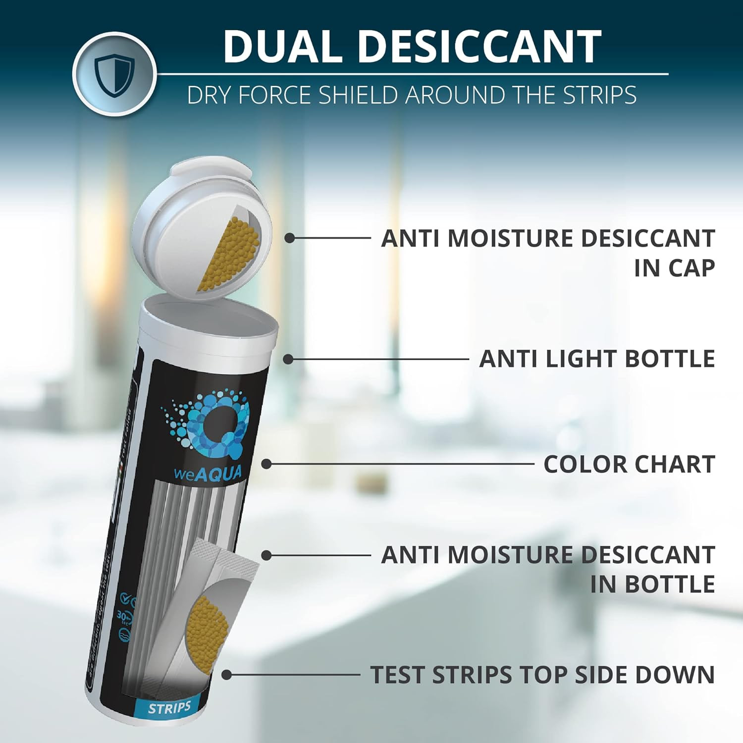 Doublecheck Water Hardness Test Kit 200 Strips with Sample Cup - Hard Water Test