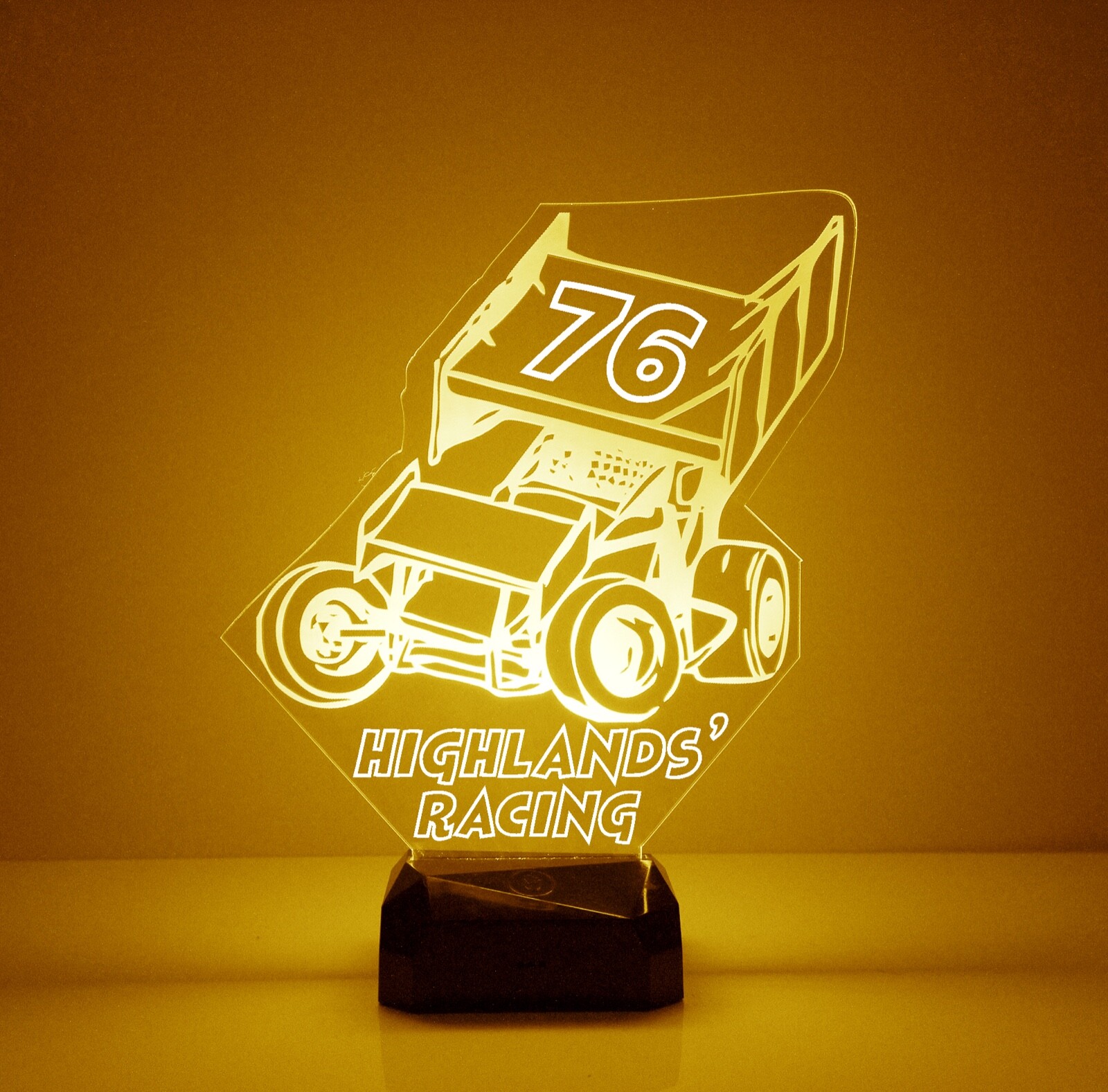 Sprint Car Lamp, LED Night Light - Personalized FREE - 16 Color LED w/ Remote