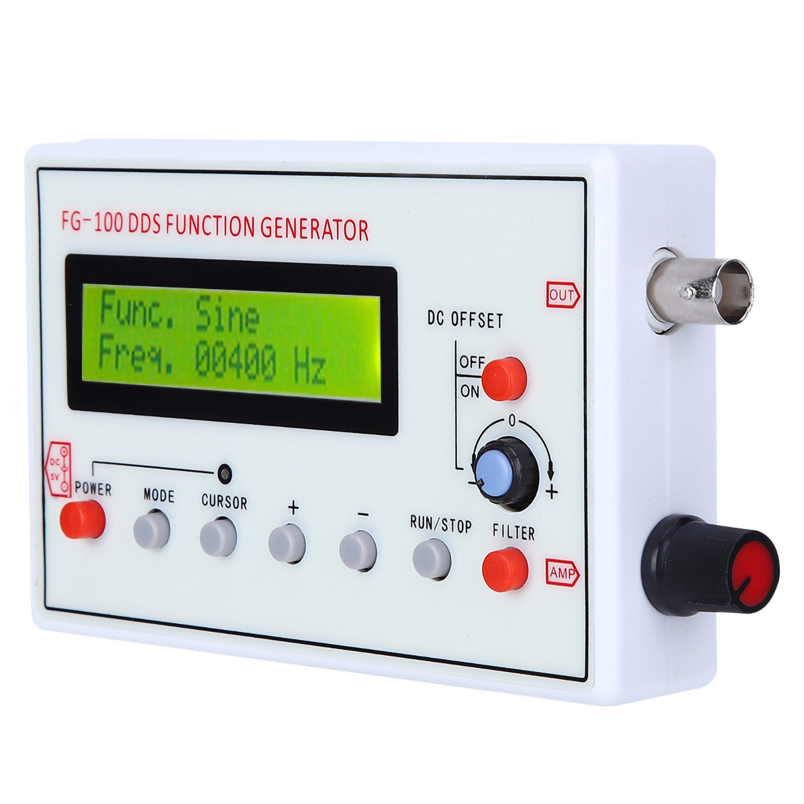 FG-100 DDS Function Generator Sine 1Hz-500KHz Counter Signal Source