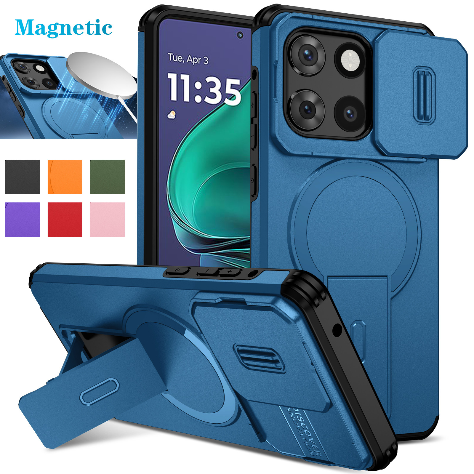 For Motorola Moto Edge G 5G/Power/Stylus 2025 Magnetic Case Camera Phone Cover