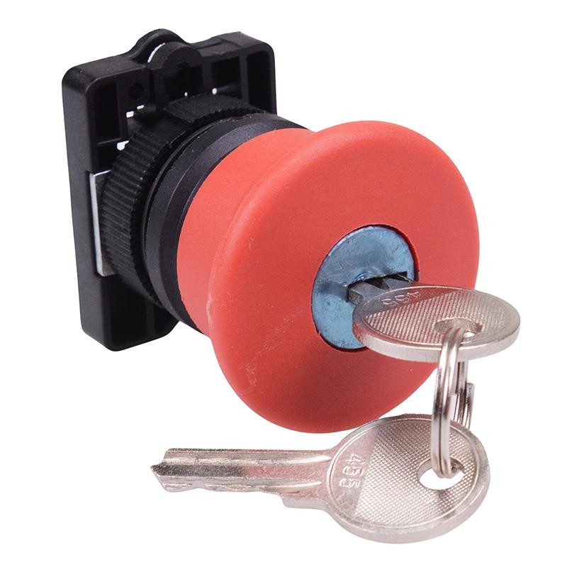 Techna PtecMushK40 Key Release 40mm Emergency Stop Button Switch Plastic