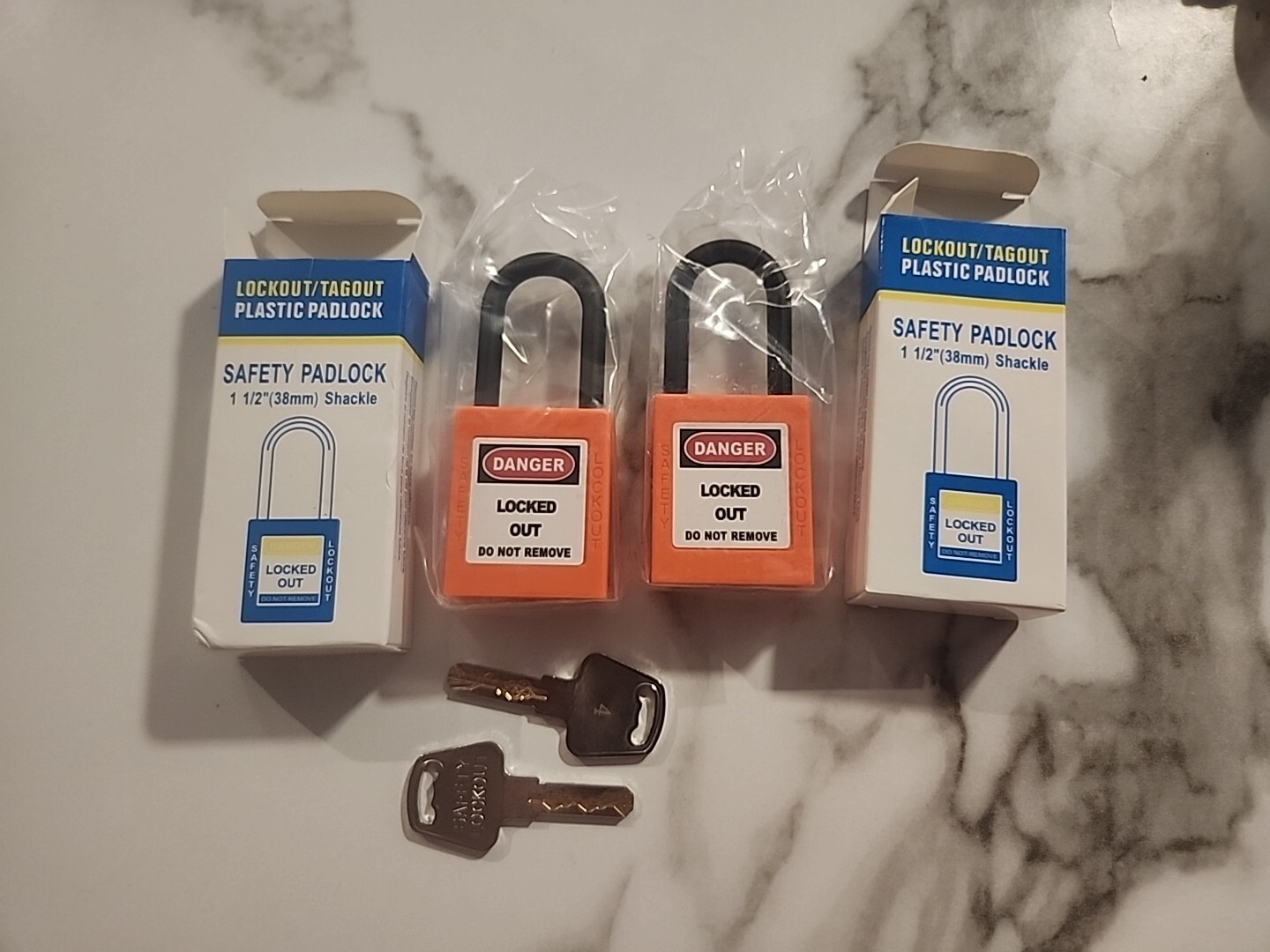 TWO-PACK 2X Lockout Tagout Safety Locks Padlock,1 Key Per Lock (2 Locks 2 Keys)