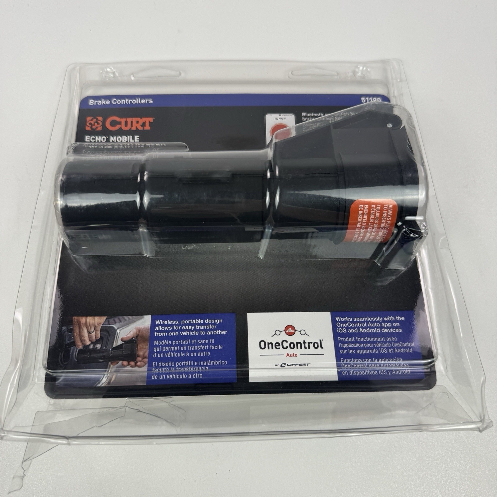 Curt 51180 Echo Mobile Electric Trailer Brake Controller with Bluetooth-Enabled