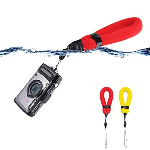 2 Pack Waterproof Camera Float Strap for Nikon W300 W150 W100 Red & Yellow