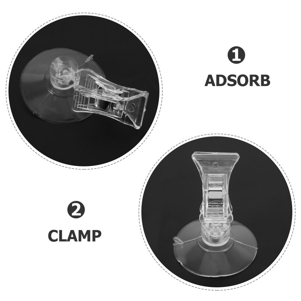 25Pcs Clear Plastic Display Sign Clips with Multi Purpose Suction Cup for Retail