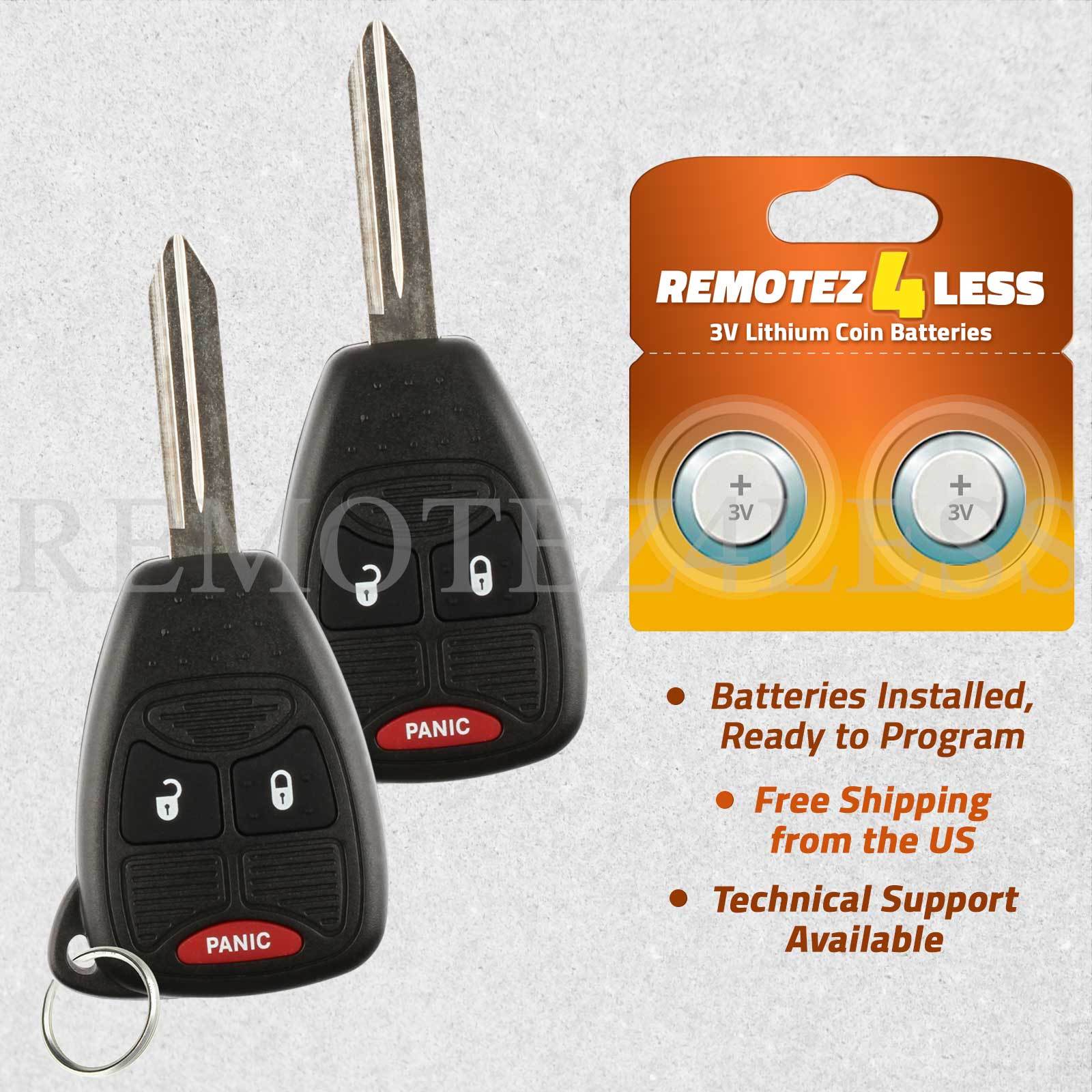 2 For Jeep Wrangler 2006 2007 2008 2009 2010 2011 Remote Car Keyless Key Fob