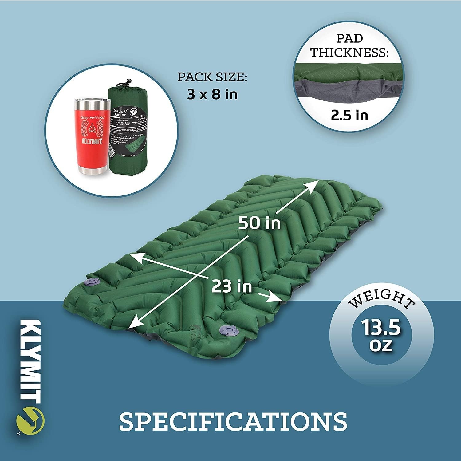 Klymit Static V Sleeping Pad One Size, Green