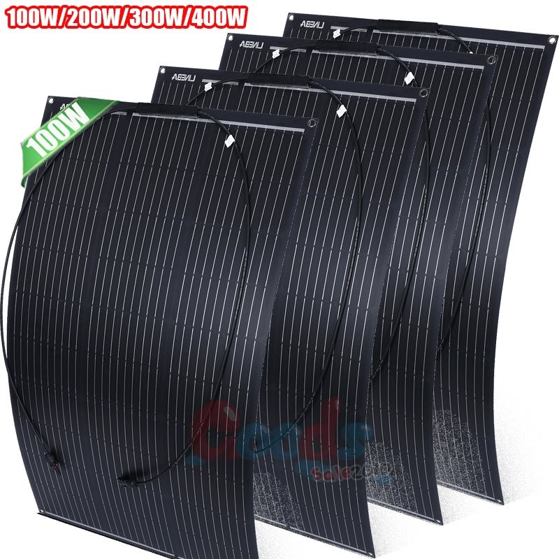 100W 400W Flexible Solar Panel Mono Ultra Thin for 12V RV Camper RV Off-Grid