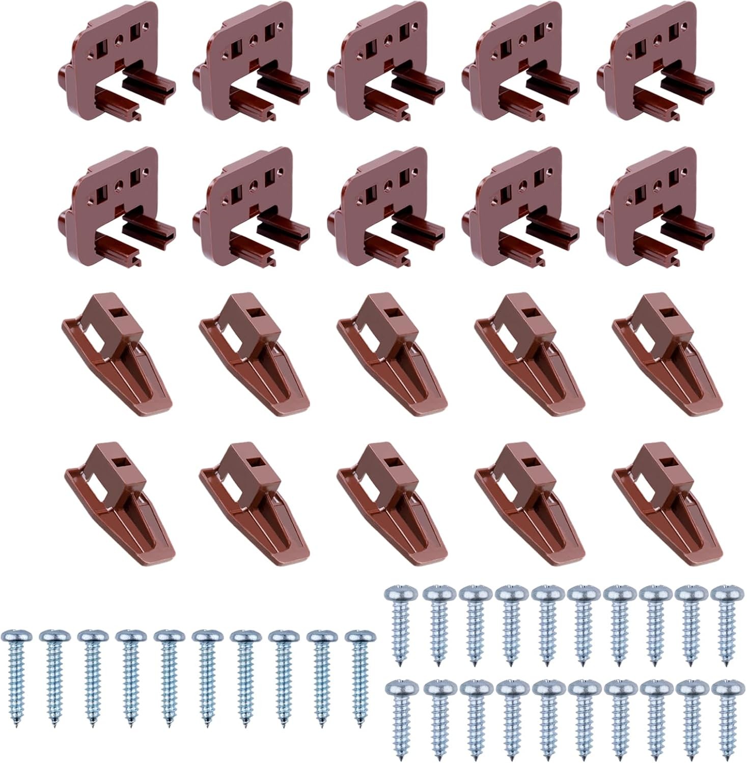 10 Sets Kenlin Drawer Slide Track Guide Glide Bottom Mount Brown