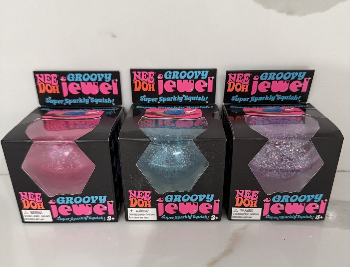 Nee Doh Sparkly Groovy Jewel Stress Toy Viral TikTok - LOT OF 3