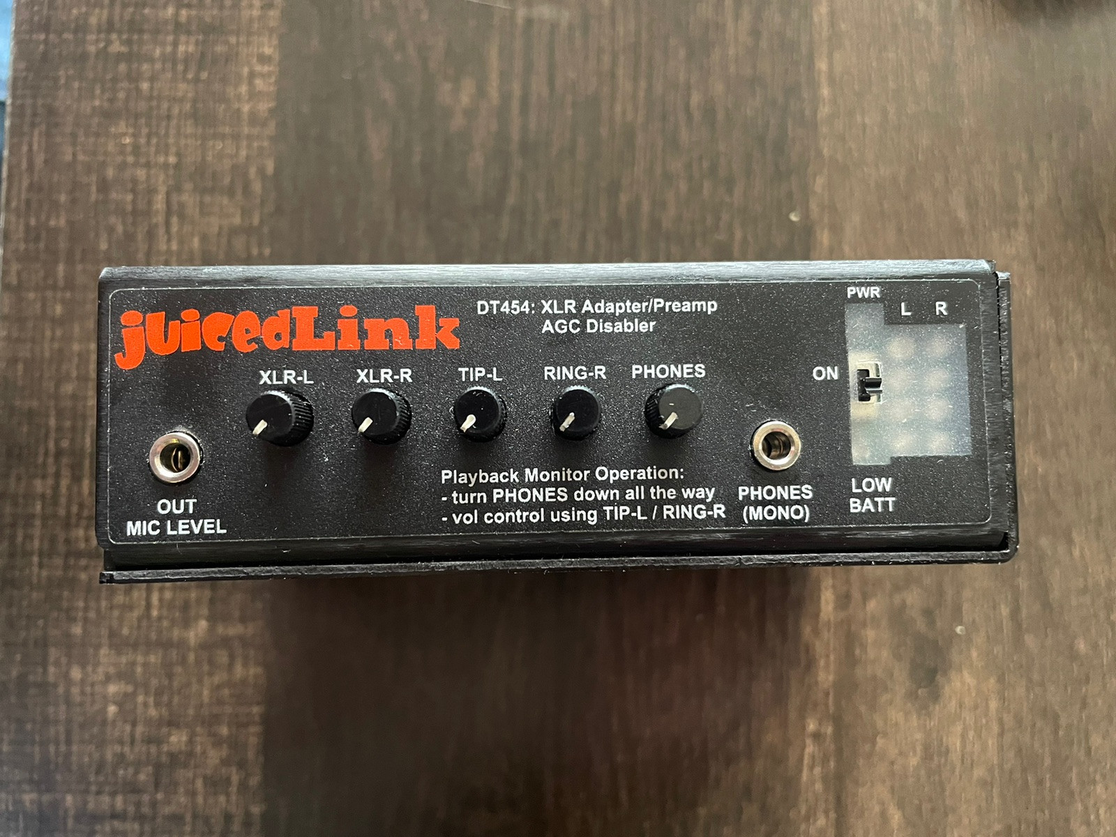 JuicedLink DT454 4-Channel DSLR Camera Microphone Pre-Amp
