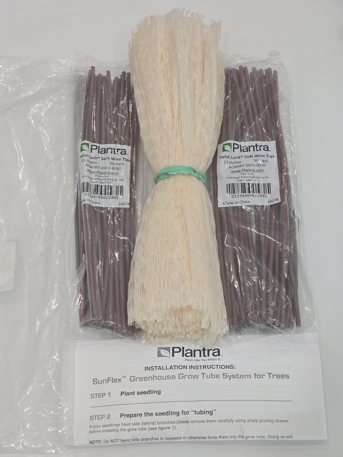 PLANTRA SUNFLEX GREENHOUSE GROW TUBE SYSTEM FOR TREES, SOFT WIRE TIE 2PK OF30 Pk