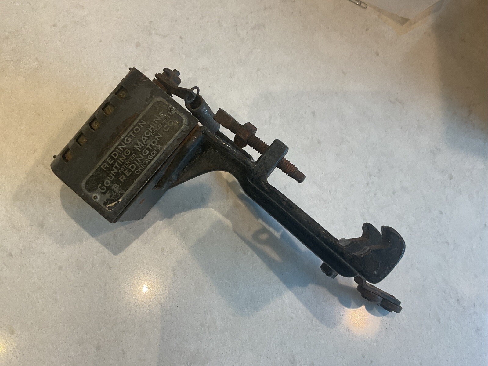 Antique REDINGTON 5-digit Mechanical Printing Press Counting Machine Industrial