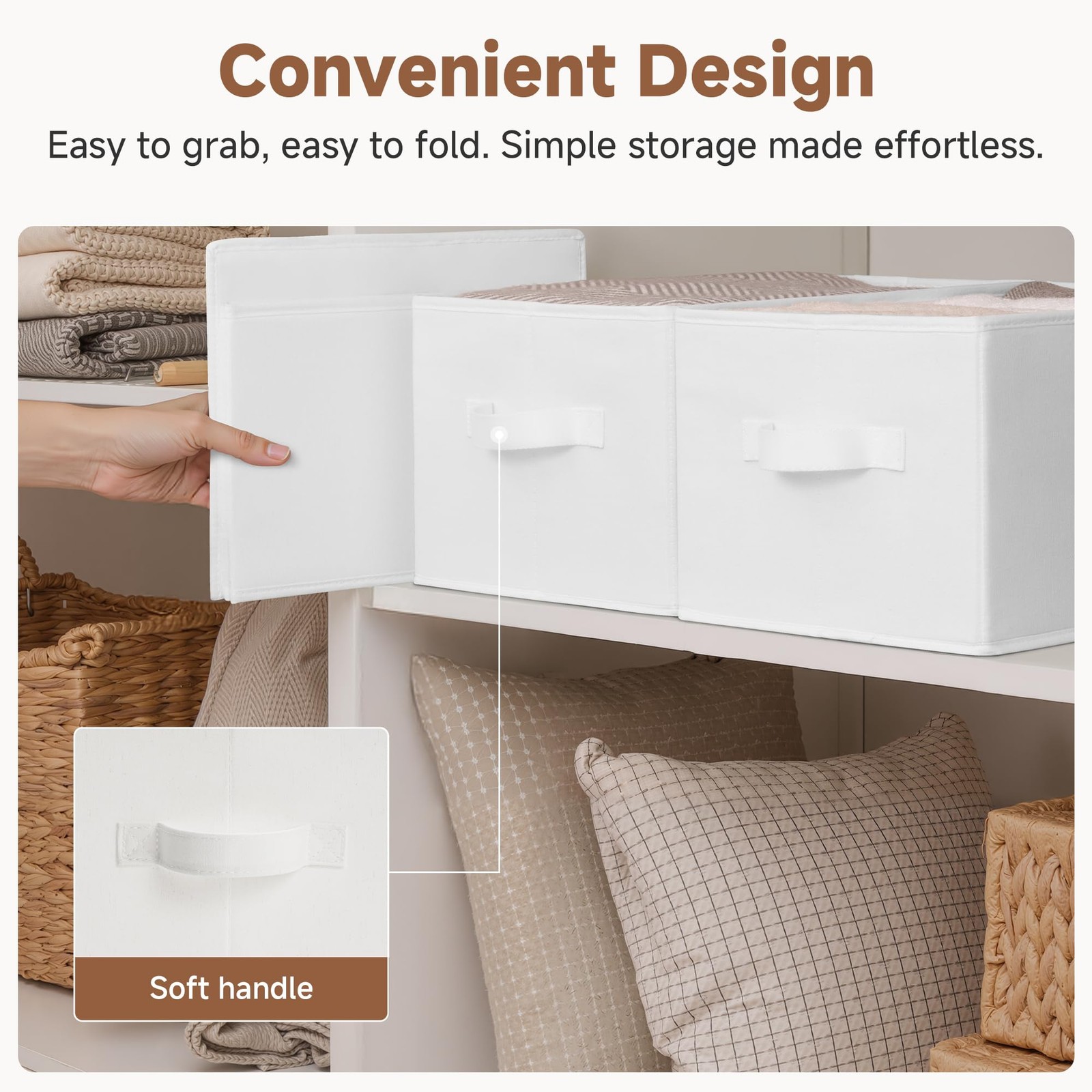 Collapsible Shelf Baskets, Storage Bins for Clothes, Closet Organization and ...
