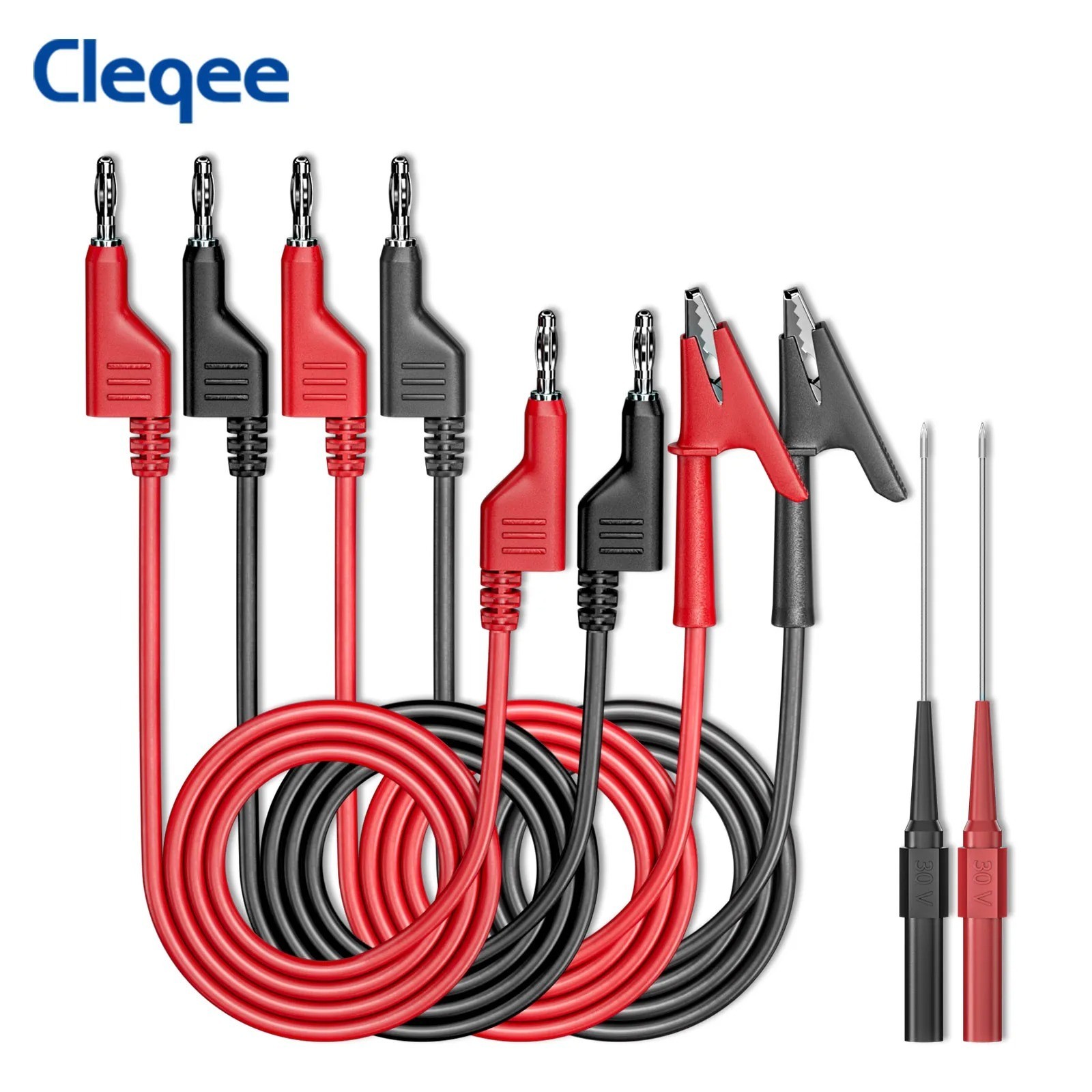 Test Leads Kit Alligator Clips Cable 4mm Banana Plug to Banana Plug Test Wire