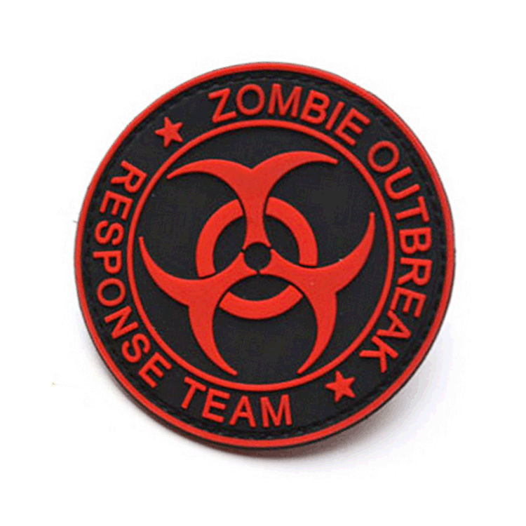 Red ZOMBIE HUNTER OUTBREAK RESPONSE TEAM PVC TACTICAL BIOHAZARD PATCH