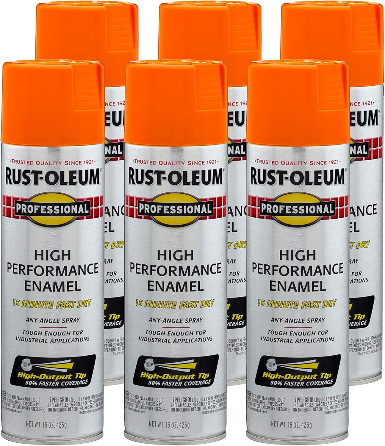 Professional High Performance Gloss Safety Orange Spray Paint | Rust Prevention,