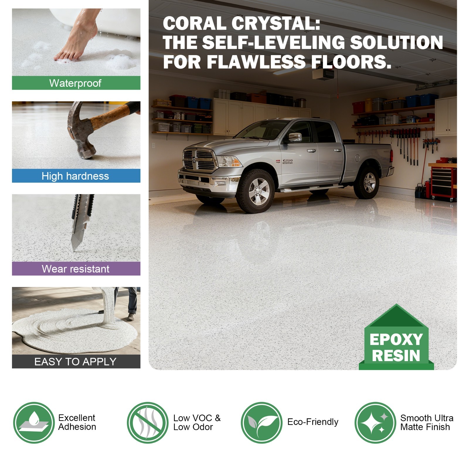 Epoxy Colored Sand Floor Paint for Concrete,Self-leveling Epoxy Floor Paint