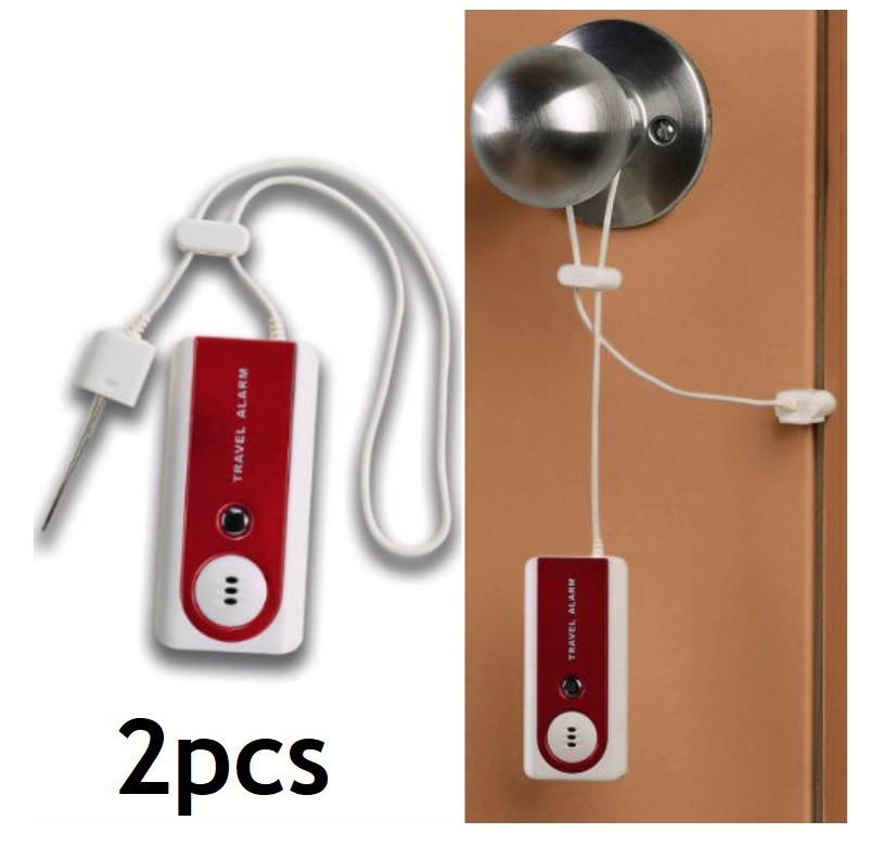 2pcs Travel Door Alarms Portable Anti-Theft Intruder Deterrent HOTEL ROOMS HOLS