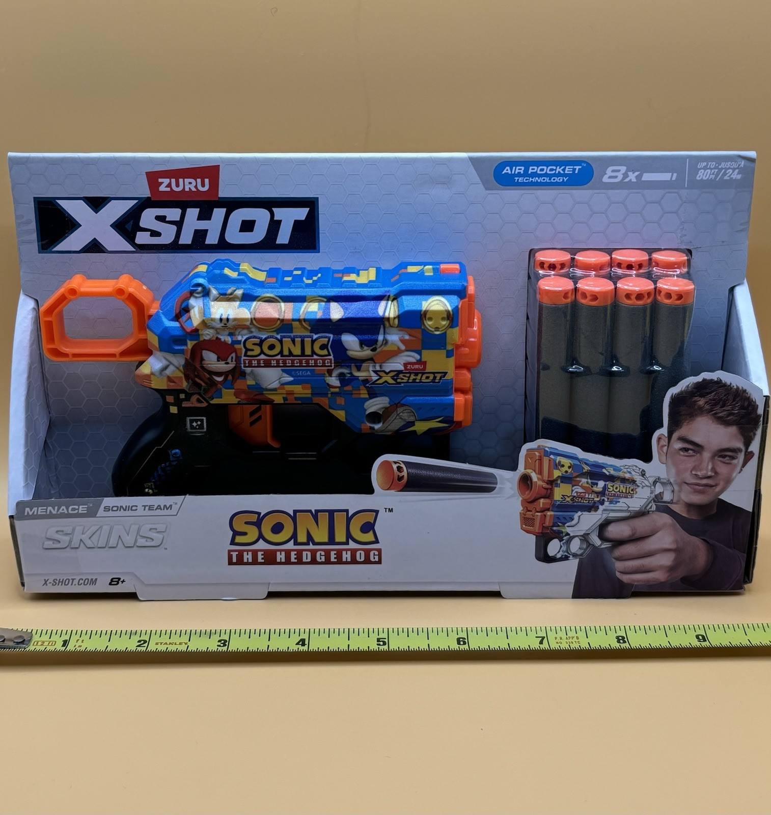 Zuru Xshot Sonic The Hedgehog Skins Flux Mega Sonic X-Common Silver 8 Darts Xmas
