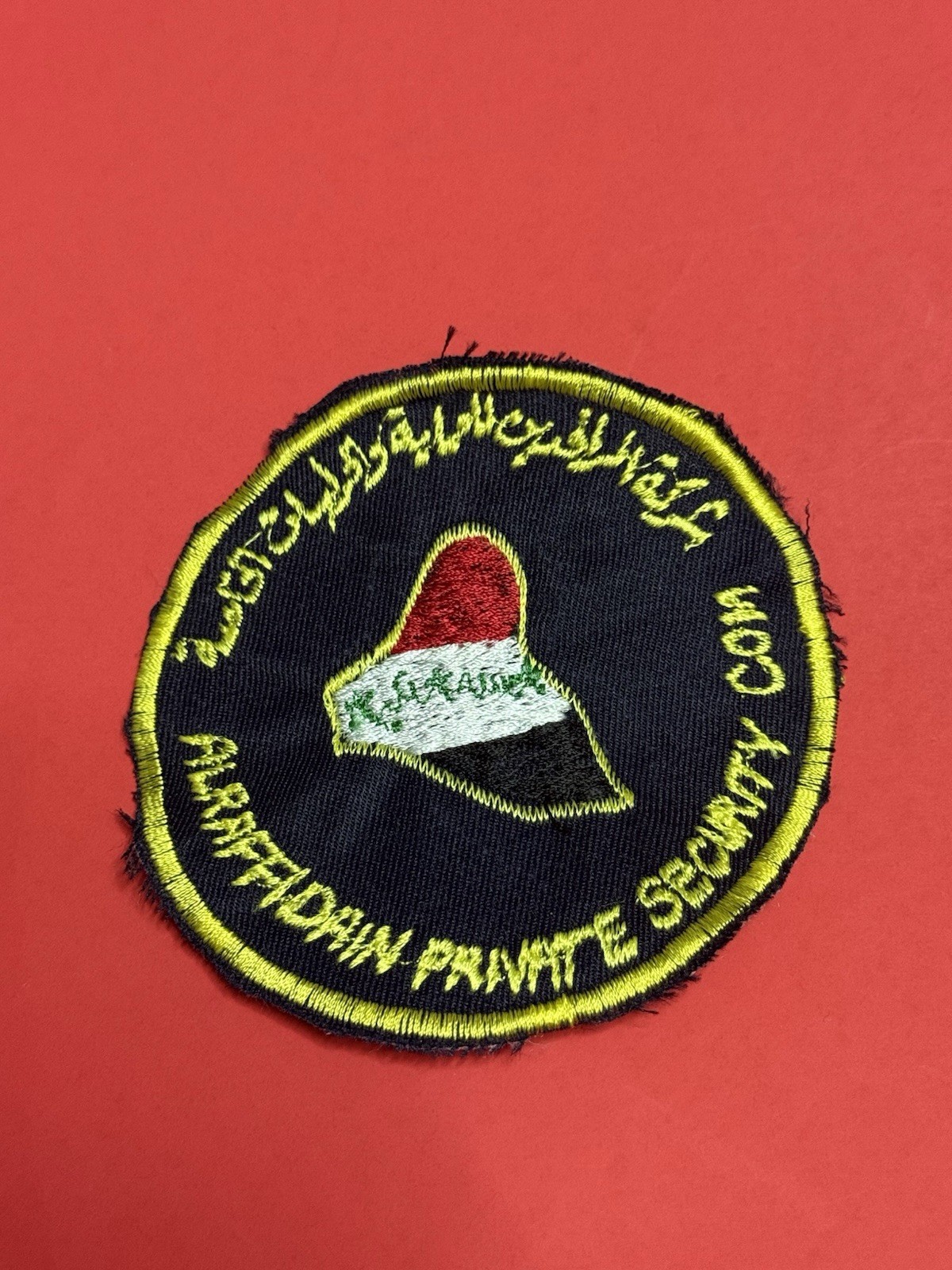 Vintage Iraqi Alaraffidain Private Security Co Sleeves Patch