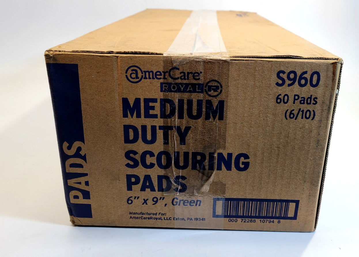 Royal Paper Products RPPS960 Medium-duty Scouring Pad, 6 X 9, Green, 60/carton
