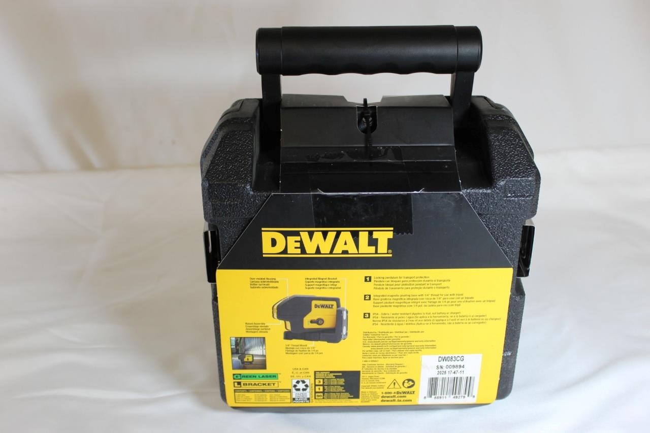 DeWalt DW083CG 100' Range 3 Beam Laser Pointer Level