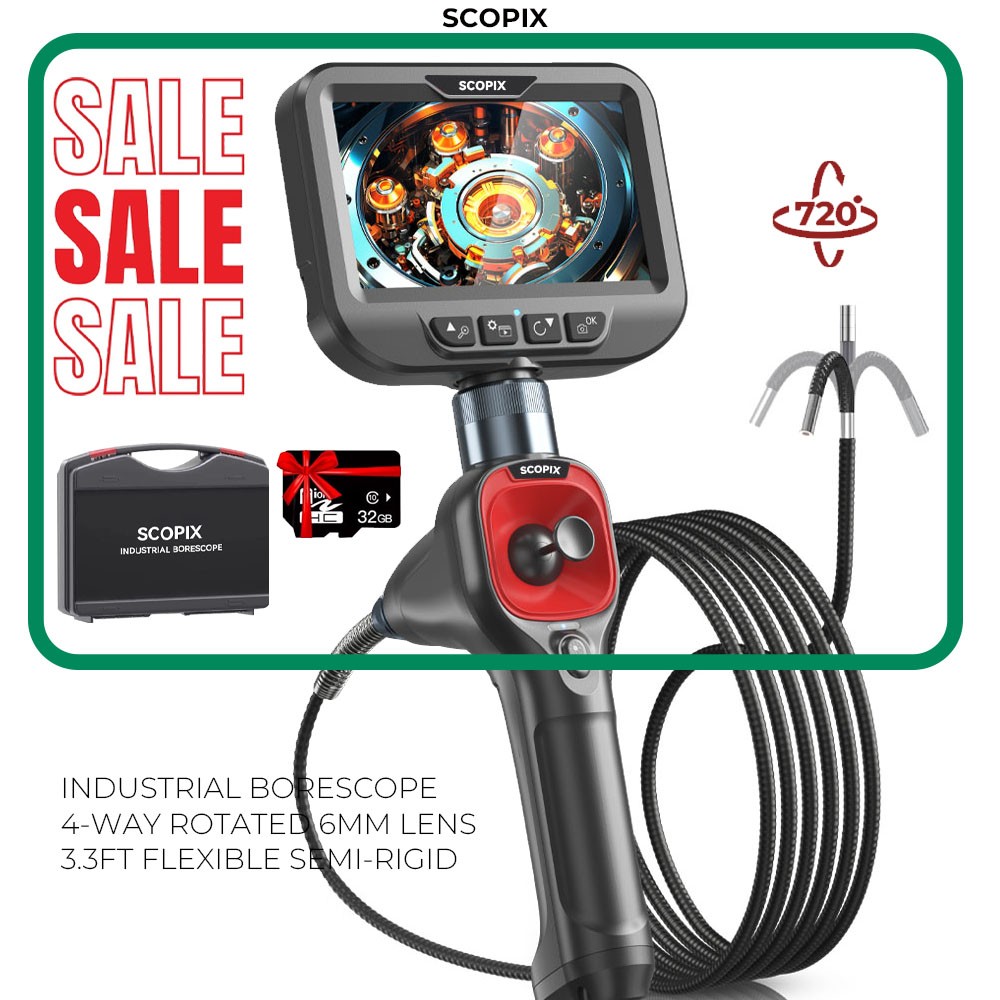 Ralcam Articulating Borescope Camera 720° Joystick Endoscope Semi Rigid