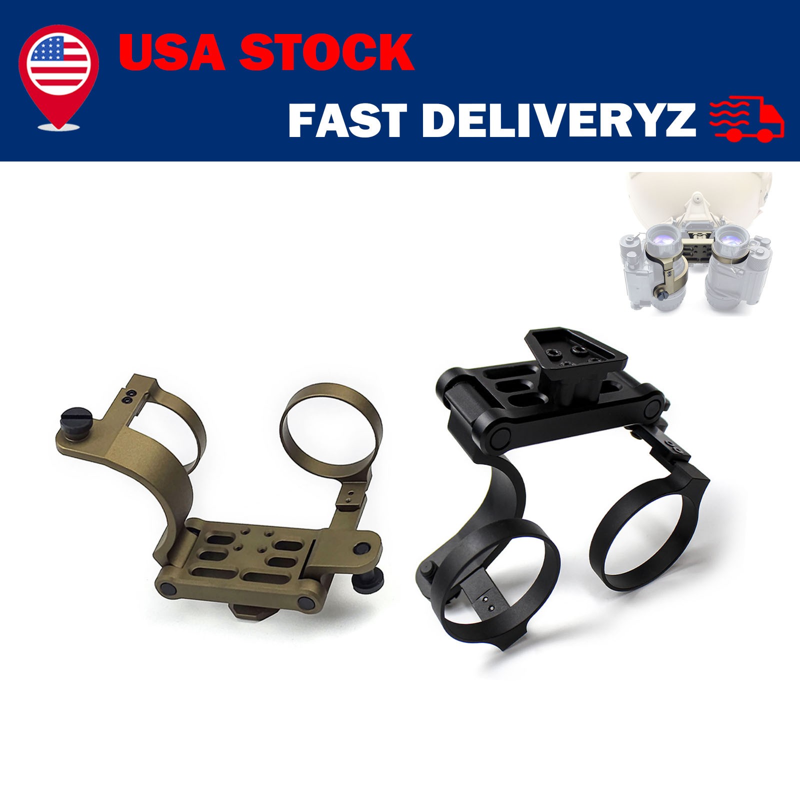 Tactical For PVS-14 Mount Night Vision Dual Bridge Mount Dovetail NVG Bracket US