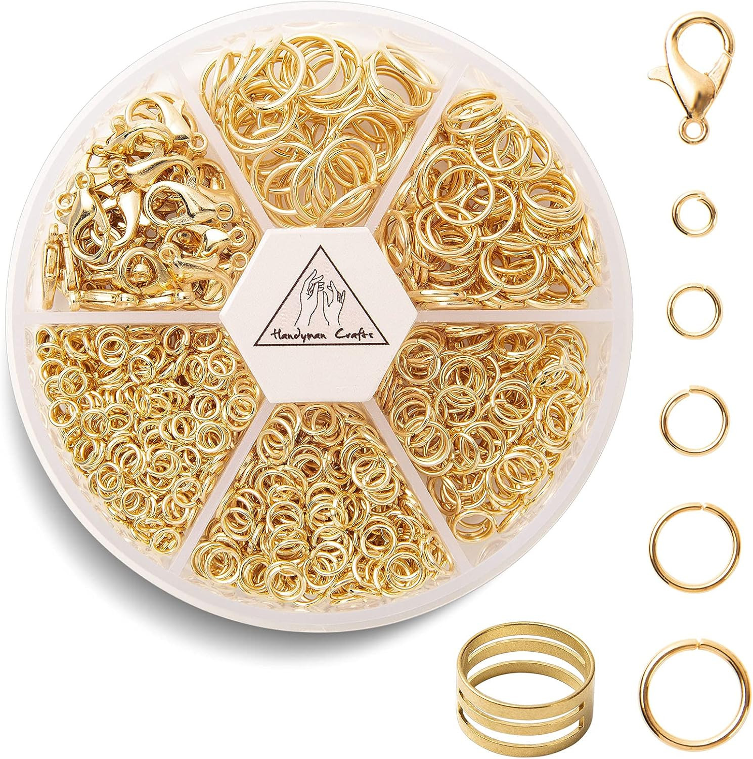 1000Pcs Jump Rings Kit With Open Jump Rings 40PCS 12Mm Lobster Clasps and Jump