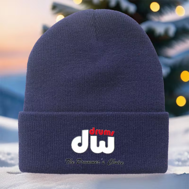 DW DRUMS "The Drummers Choice" KNIT HAT / CUFF BEANIE. NAVY BLUE. New.