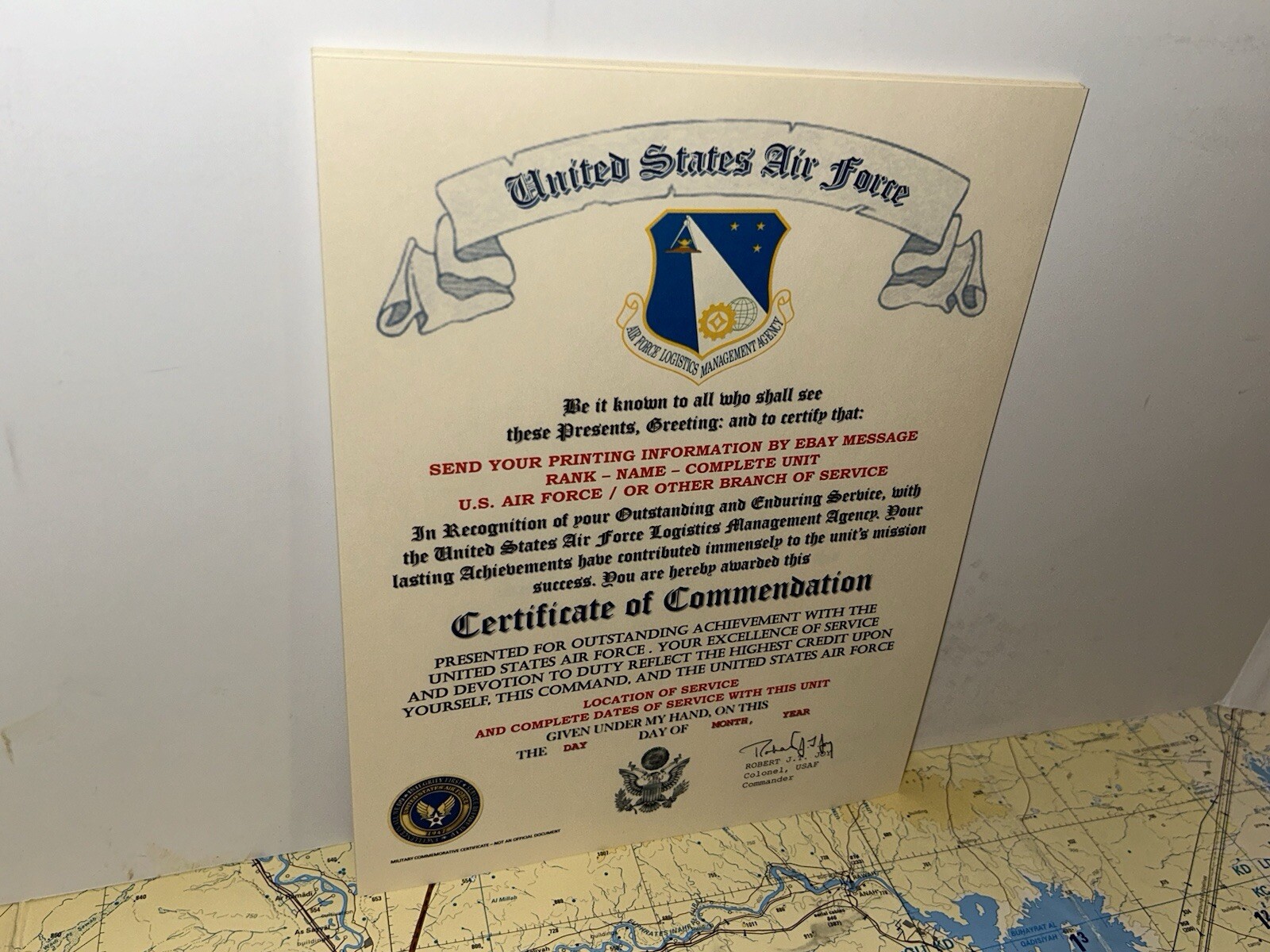 U.S.A.F. / AIR FORCE LOGISTICS MANAGEMENT AGENCY - CERTIFICATE OF COMMENDATION