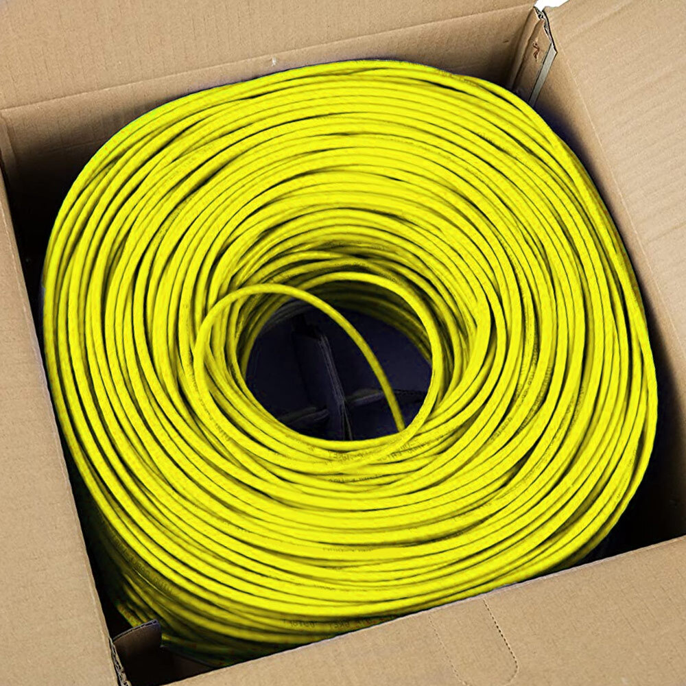 Plenum Cat6 Ethernet Cable 1000ft Bulk CMP Solid 24AWG Cord Cat 6 RJ45 LAN Cable