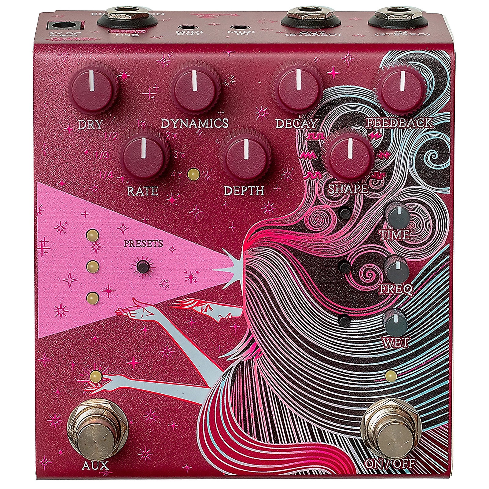 Old Blood Noise Endeavors Sunlight Stereo Reverb Effects Pedal, Maroon