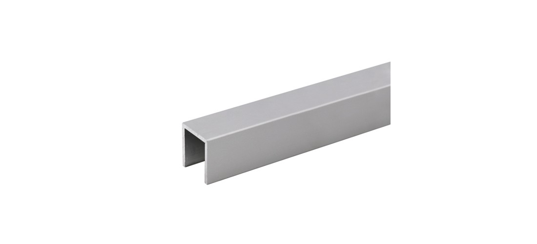 1-1/4" x 1-5/16" Square Aluminum Cap Rail Sample Kit 12" Long - Satin Anodized