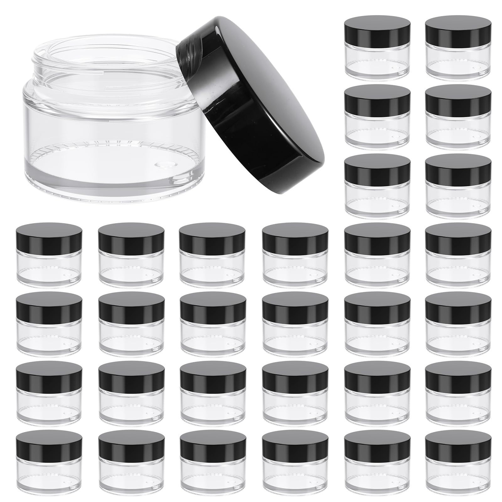 1oz Glass Jar with Lid Hoa Kinh 30Pack Clear Round Containers Cosmetic Jars