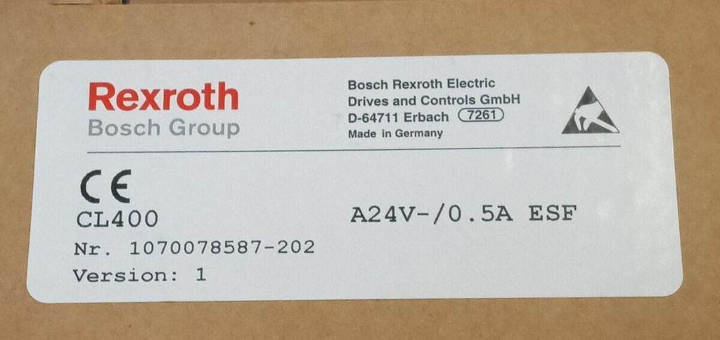 Rexroth CL400 Module A24V/0.5A-ESF 1070078587-202 Platinum Control Module